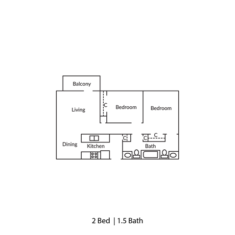a floor plan for a bedroom with a bathroom